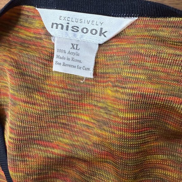 Misook 2 Piece Set- Tank XL, Jacket Large, Black and Autumn/Fall Colors - Picture 10 of 11